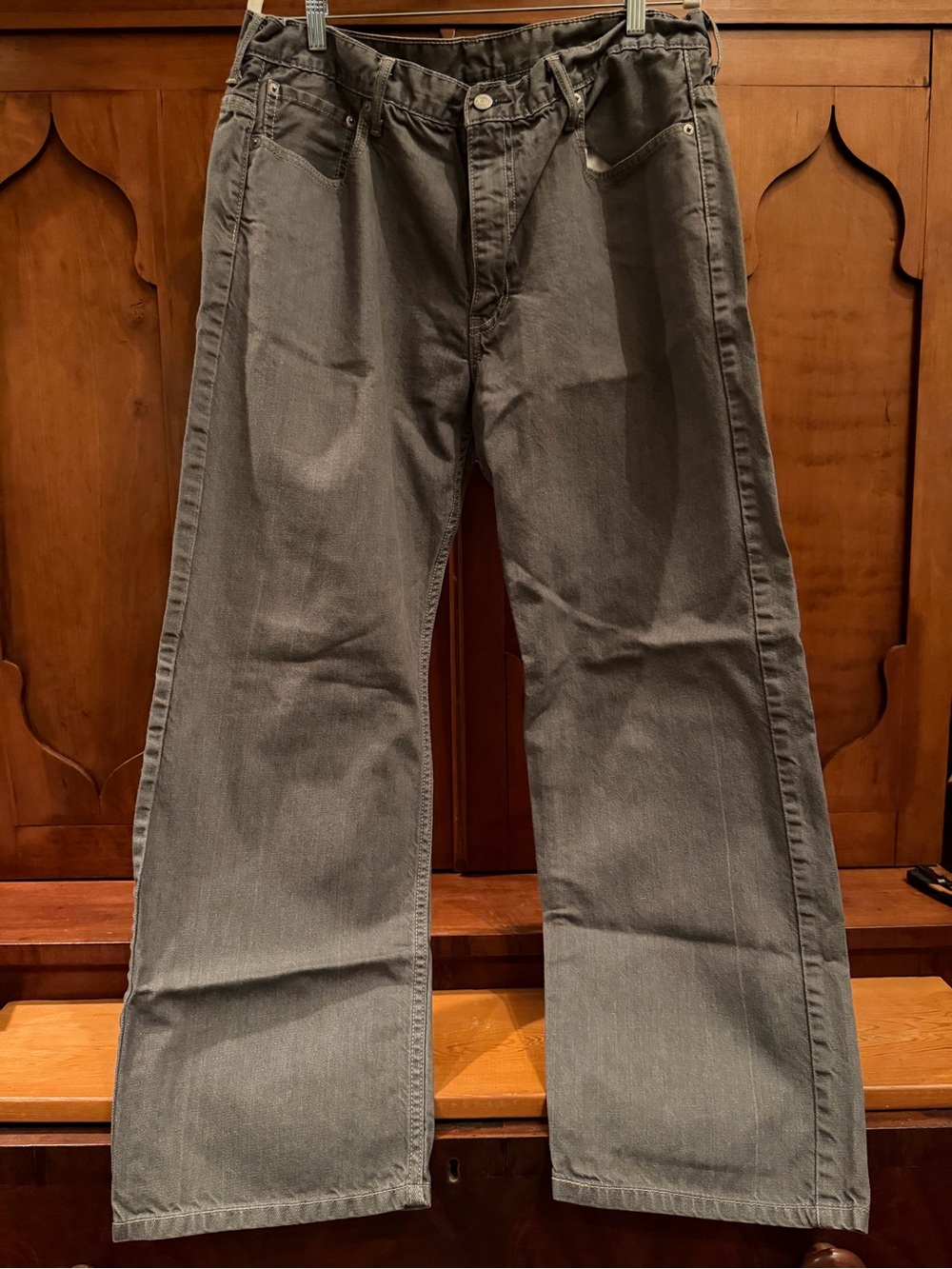 Levi's 569 Loose Straight Grey Wash Denim Jeans Men's 38x32